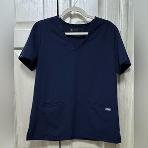 Figs Women M Technical Collection Navy Blue Short Sleeve Scrub